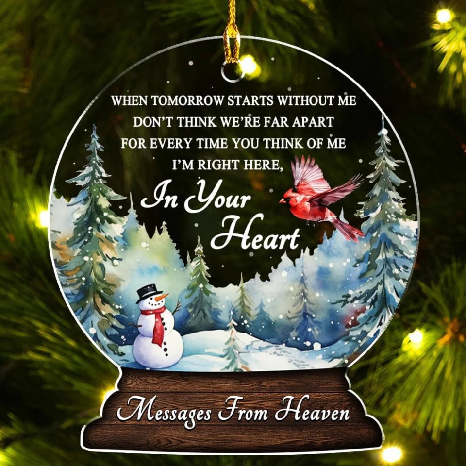 Messages from Heaven Ornaments - Bereavement Remembrance Christmas Acrylic Ornament - Memorial Sympathy Gift for Loss of Loved Ones - Xmas Hanging Decorations