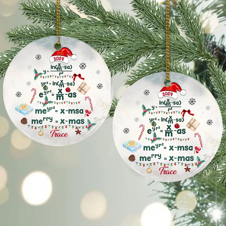 Mathematical Equations Math Tutor - Custom Ceramic Ornament - Christmas Gift For Mathematics Teacher - Appreciation Gifts