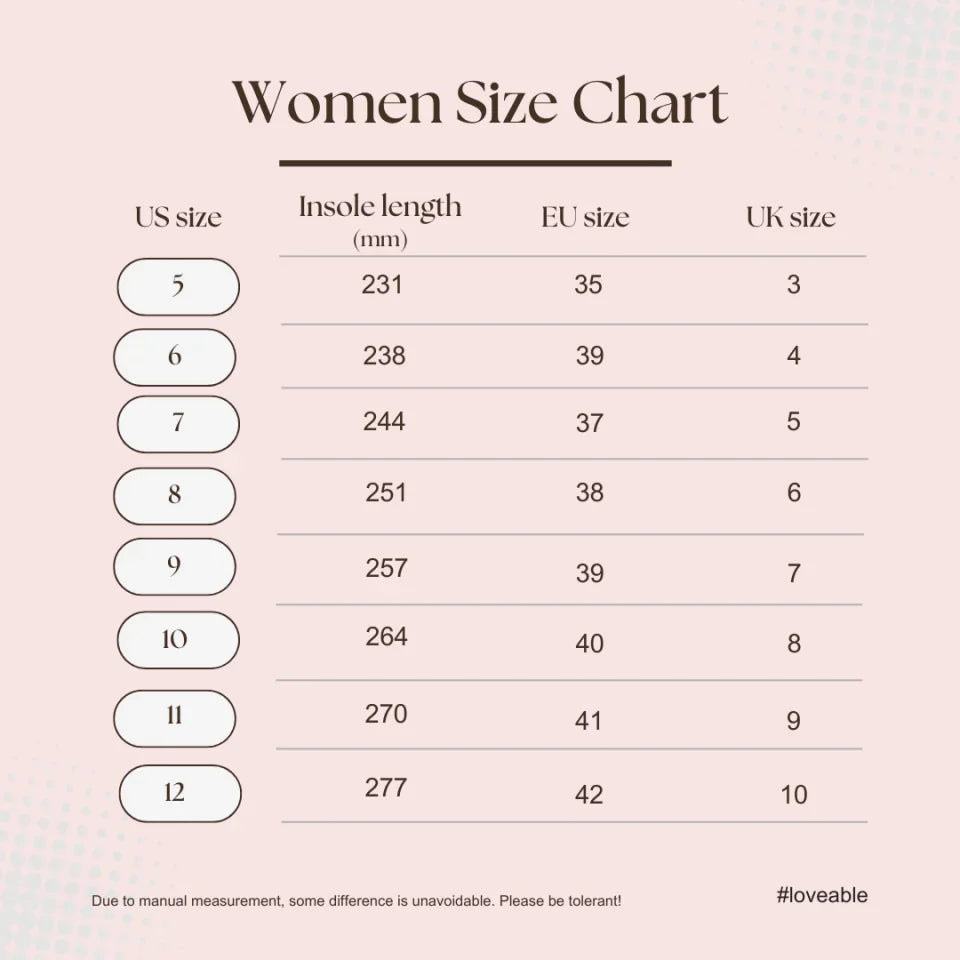 shoes women size chart