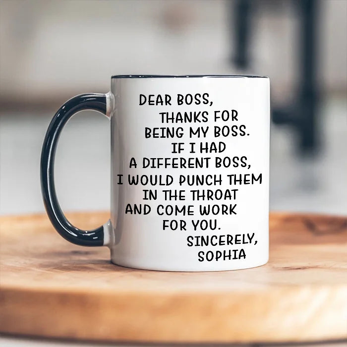 Thanks For Being My Boss - Personalized Mug - Appreciation Gift for Boss