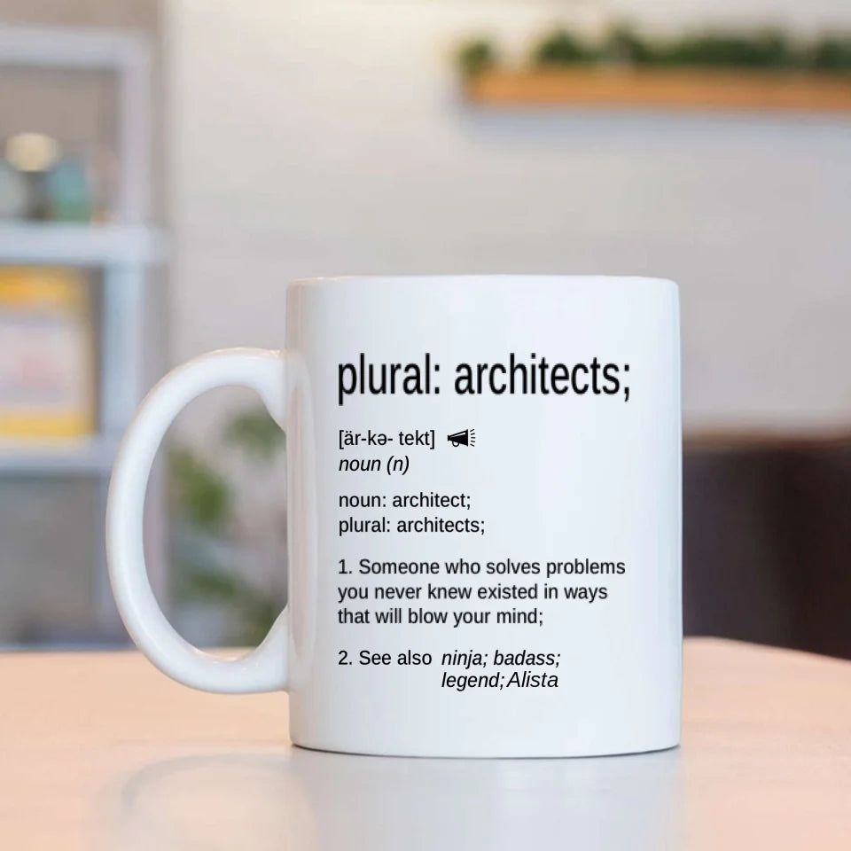 Architect Nutrional Facts - Personalized Coffee Mug with Name - Gift for Your Architect, Bestie, Self Gift