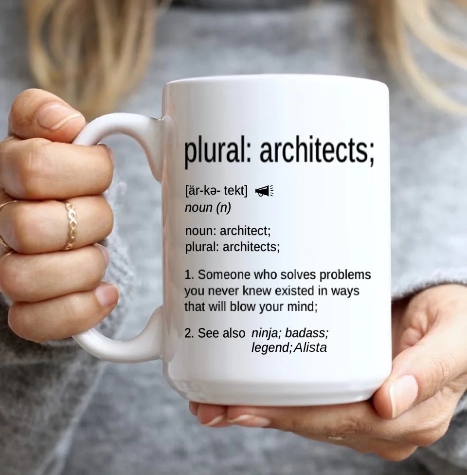 Architect Nutrional Facts - Personalized Coffee Mug with Name - Gift for Your Architect, Bestie, Self Gift