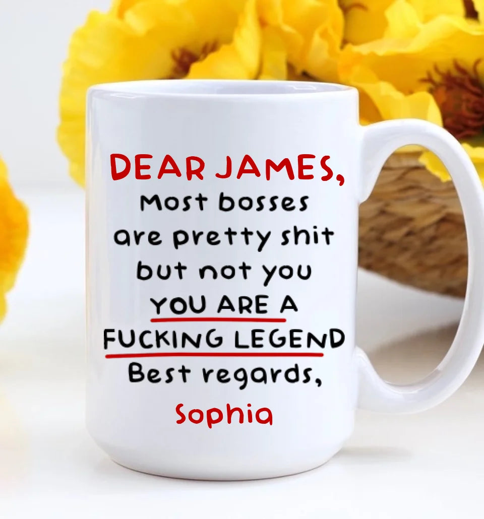 Personalized Coffee Mug - Funny Gift For Boss from Employees - Boss Appreciation Mug - Office Decor Accessories