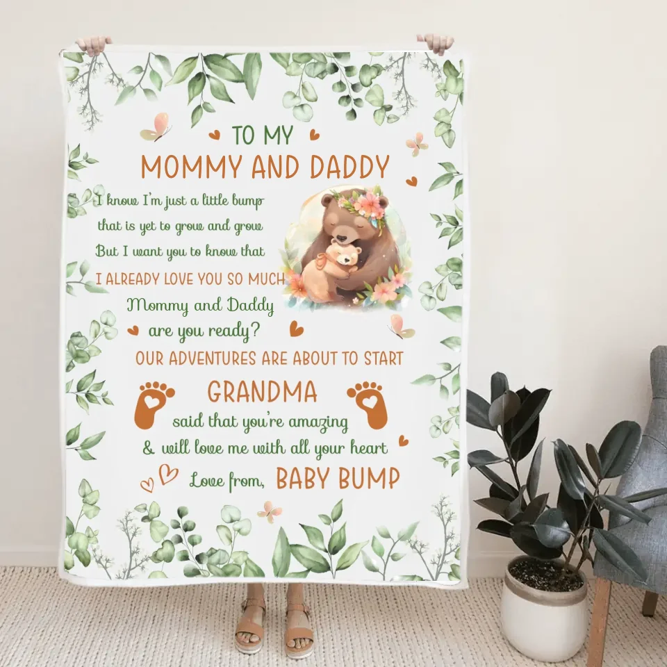 Grandma Said That You're Amazing - Personalized Fleece Blanket - Gifts For Pregnant Mom New Dad