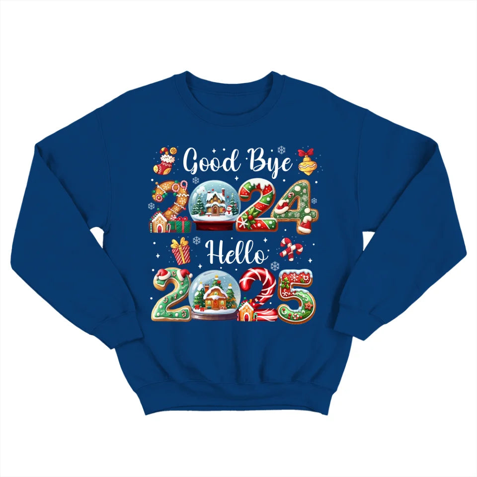Goodbye 2025 Hello 2025 - New Year Shirt for Men Women - Crewneck Sweatshirt - Gift for Family, Coworkers, Friends