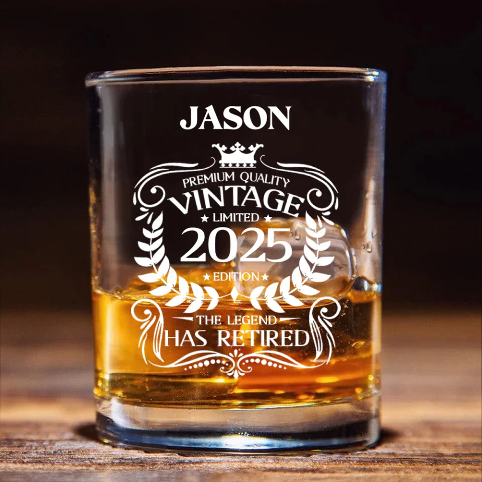 The Legend Has Retired - Personalized Bar Glass - Retirement Gift For Friends Family