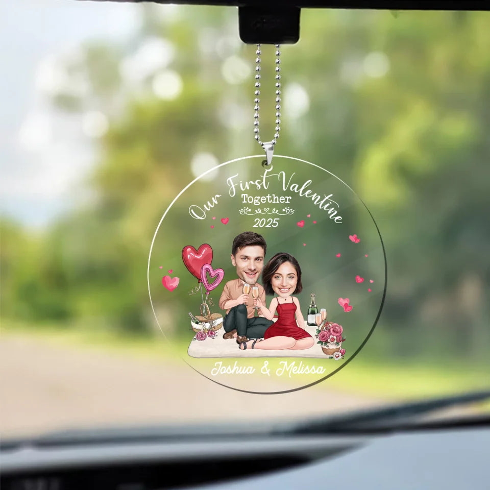 Personalized Valentine Gifts - Our First Valentine Together - Custom Face Ornament - Best Valentine Couple For Him, Her