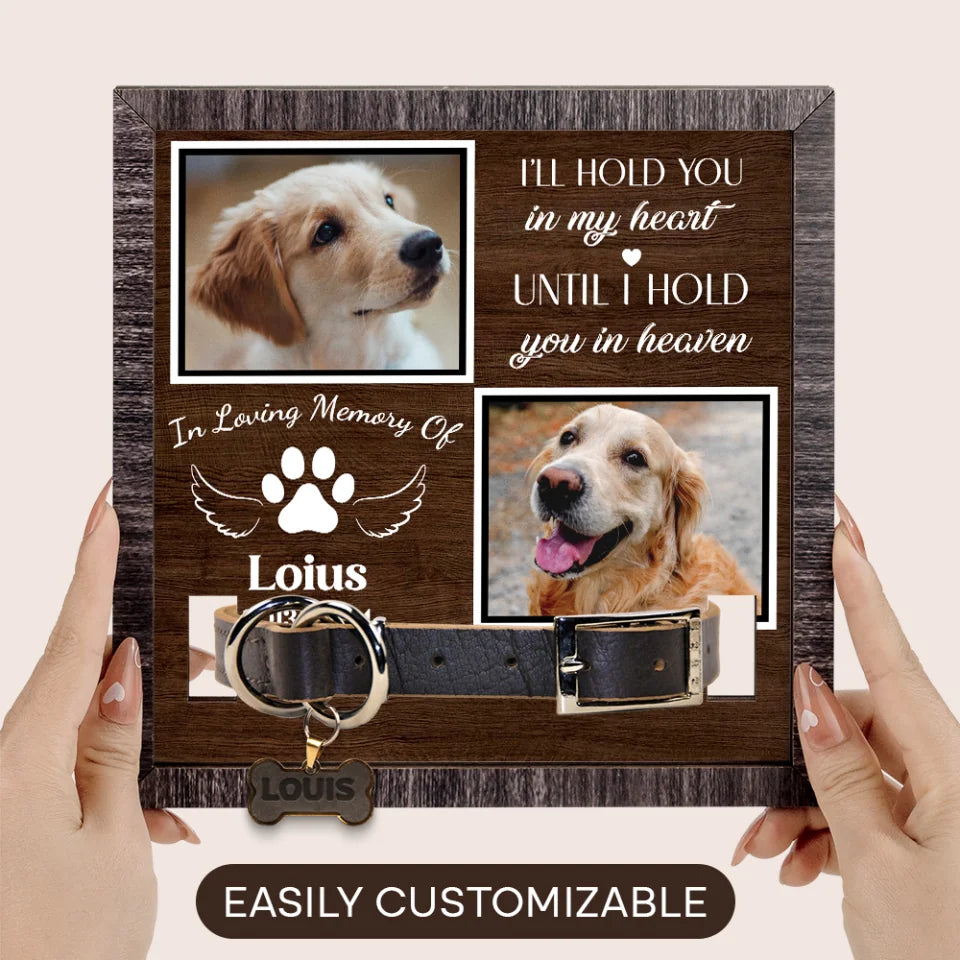 Memorial Dog Collar Frame - Personalized Photo Pet Loss Frame