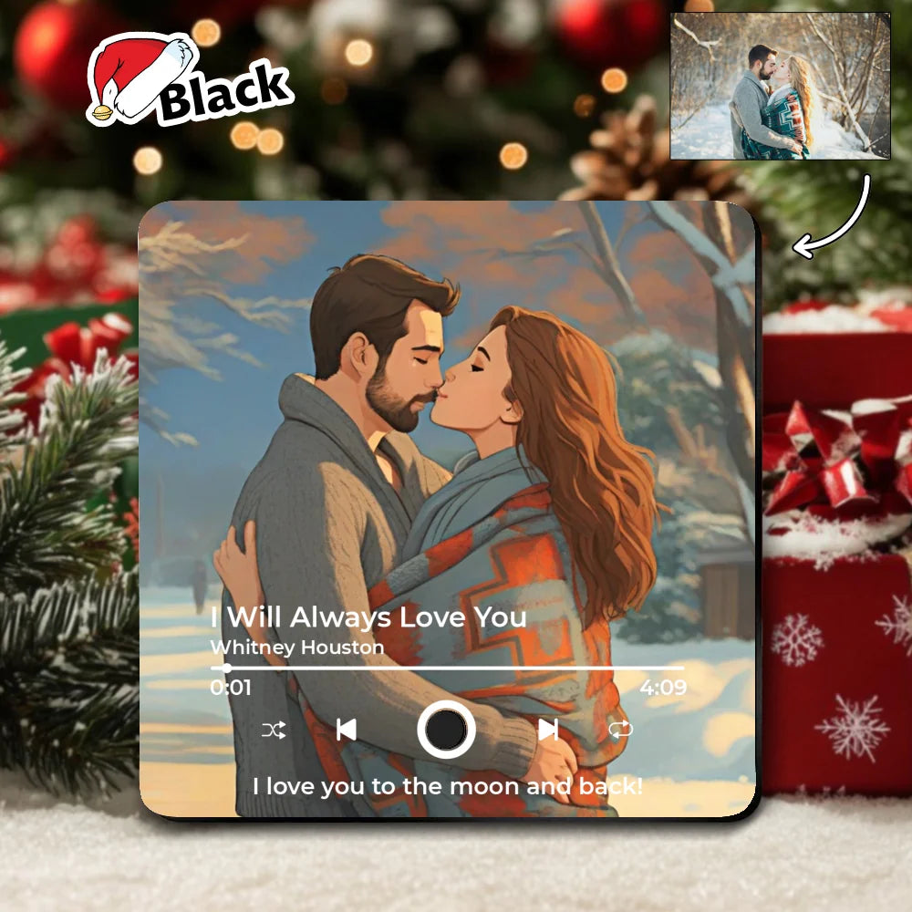 Personalized Photo Music Fridge Magnet - Custom Illustration Picture - Beautiful Home Decor - Gift for Couples