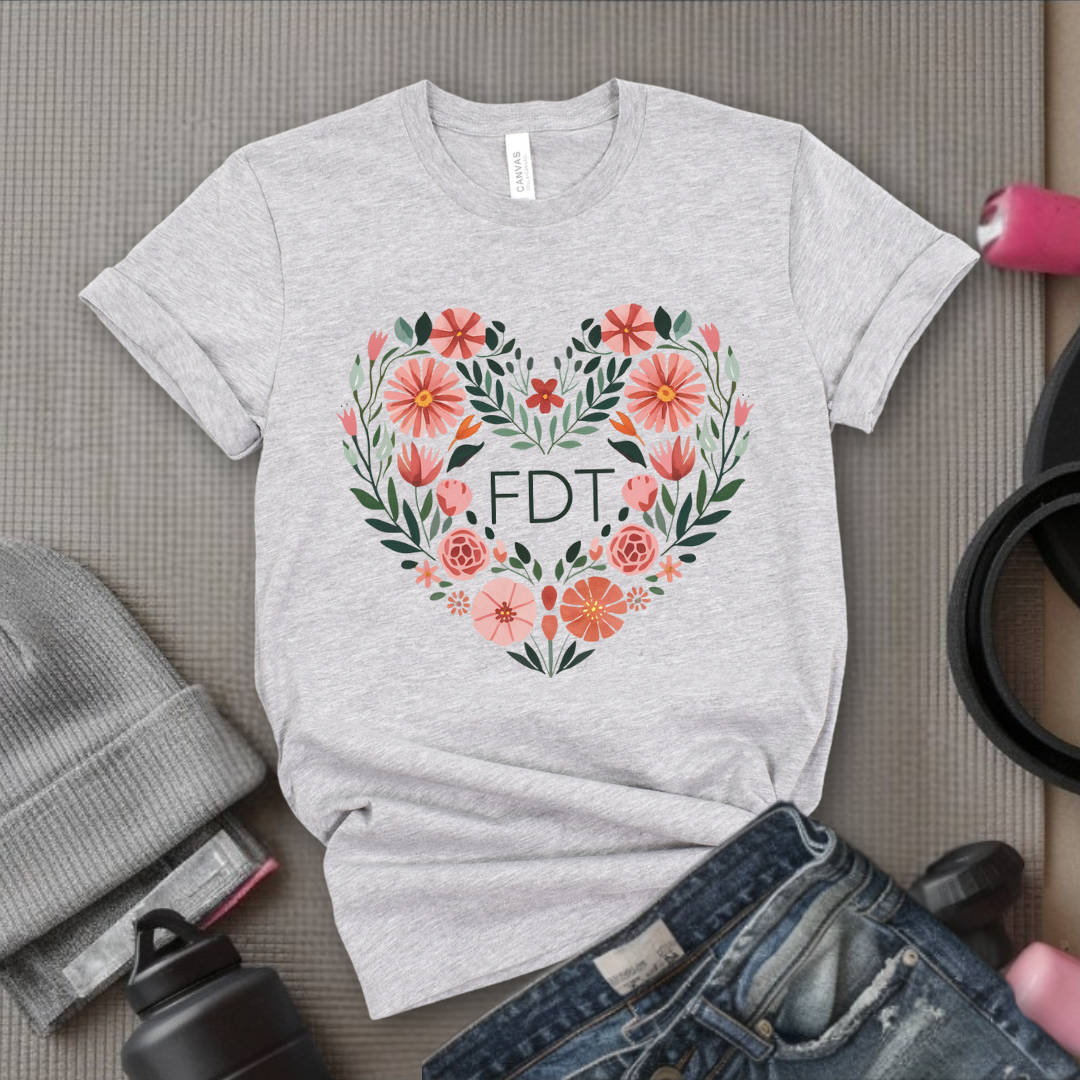 Fdt Heart Shaped Flower - Feminist T-Shirt - Women Empowerment Tee - Bella Canvas 3001