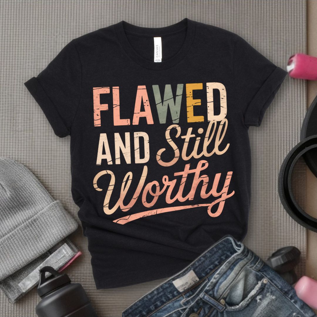 Flawed And Still Worthy - Feminist T-Shirt - Women Empowerment Tee - Bella Canvas 3001