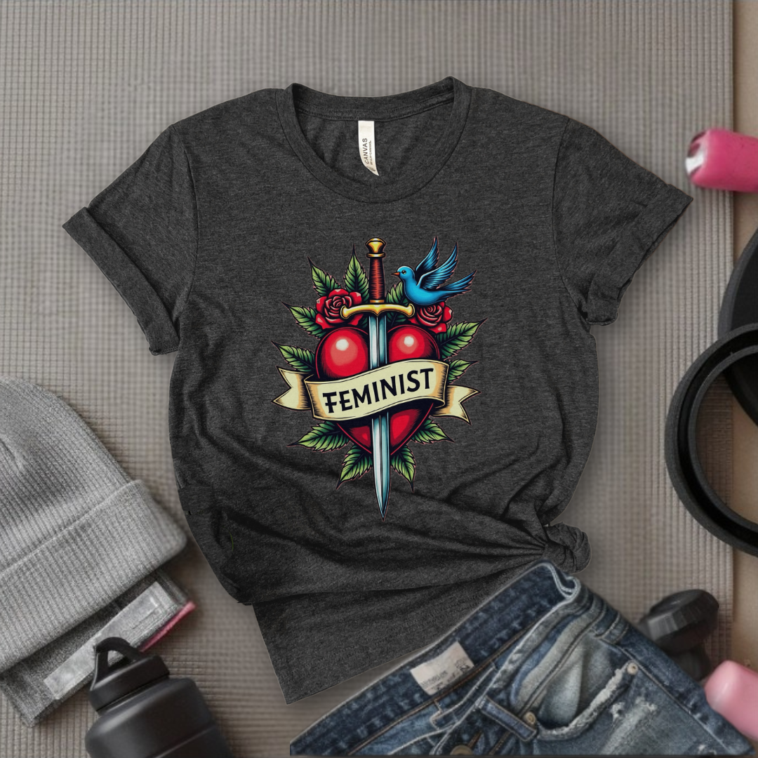 Feminist Swords and Flowers - Women Empowerment Tshirt Collection - Unisex Jersey Short Sleeve Shirt - Gift for Her - Bella Canvas 3001