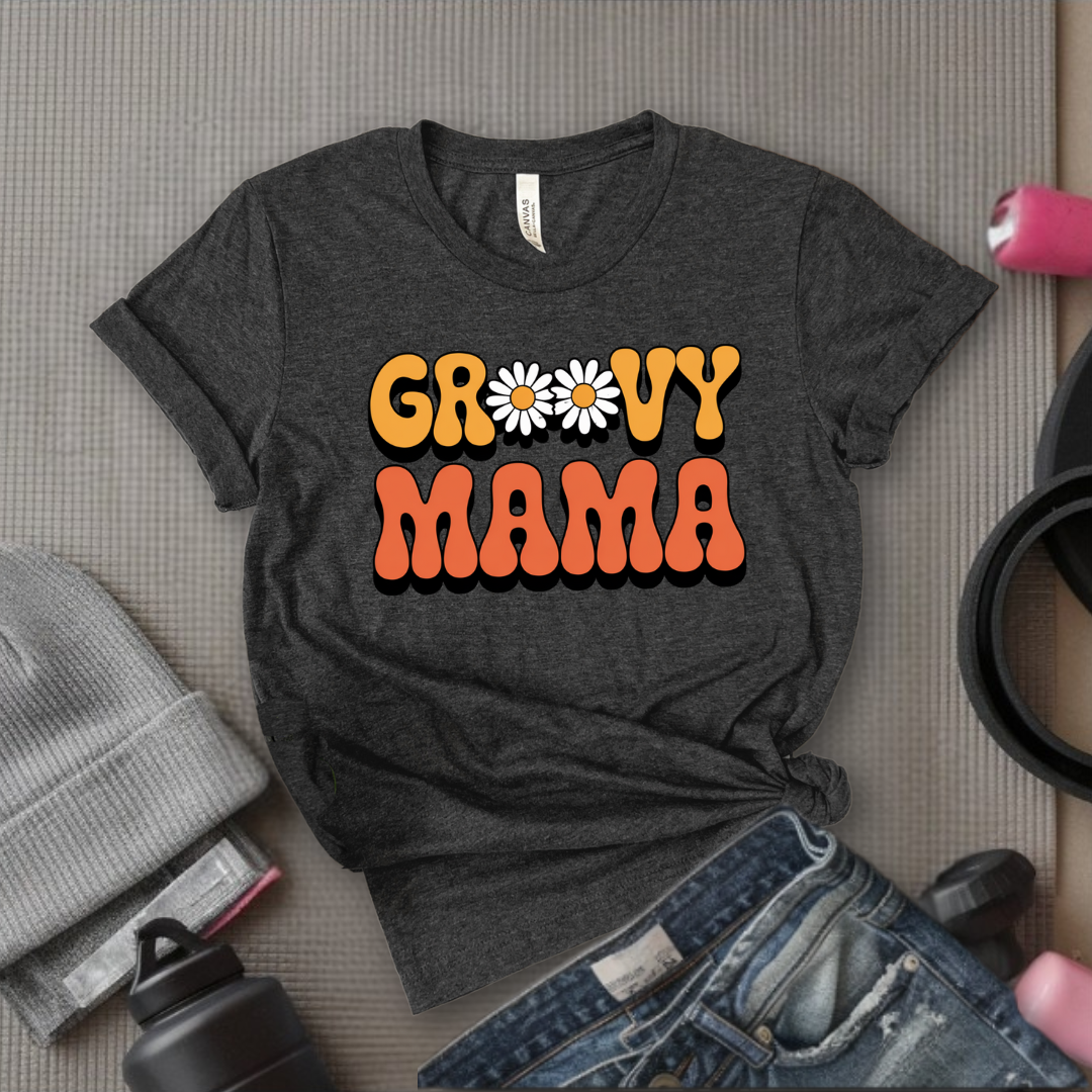 Groovy Mama - Mother's Day Gifts - Women Empower Feminist Tee - Bella Canvas 3001