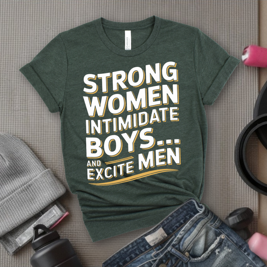 Strong Women Intimidate Boys And Excite Men T-shirt - Feminist Shirt - Feminist Gifts - Inspirational RBG Tee - Cotton Unisex Shirt - Bella Canvas 3001