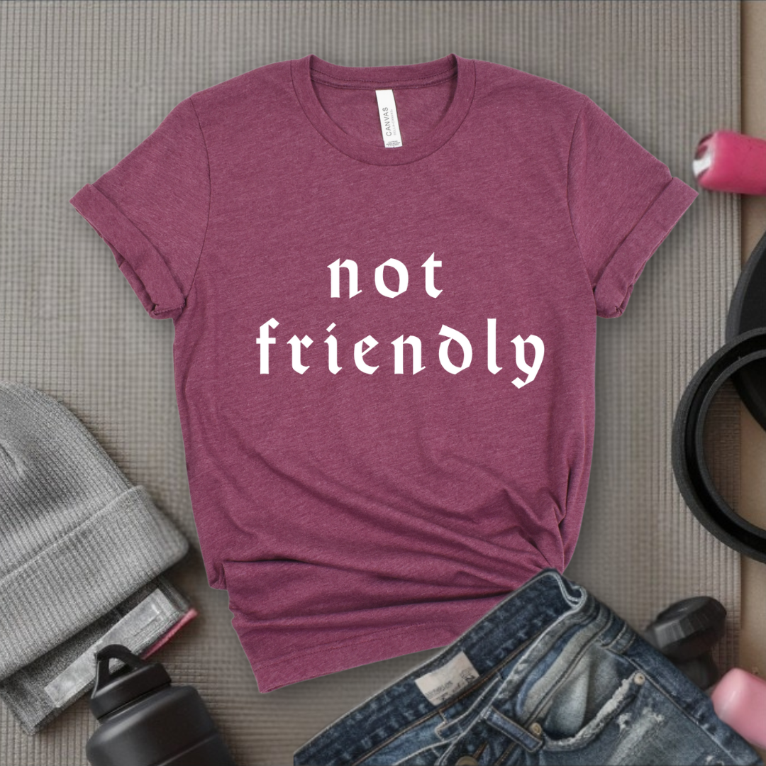Not Friendly - Women Right T-Shirts - Unisex Jersey Short Sleeve Shirt - Gift for Her - Bella Canvas 3001