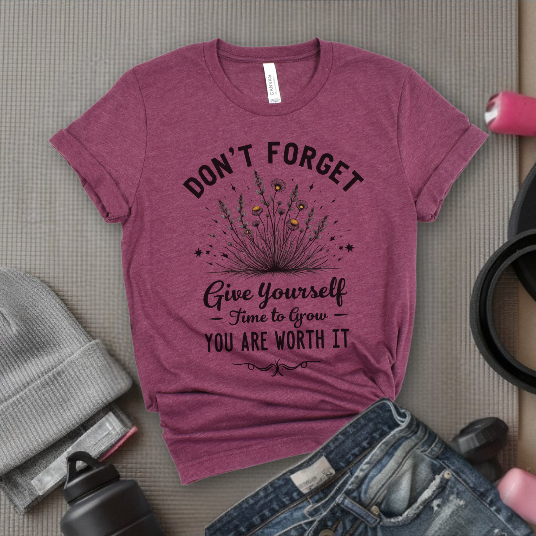 Keep Growing You're Worth It Tshirt - Feminist Women Empowerment Shirt - Unisex Jersey Short Sleeve Shirt - Gift for Yourself, Female Friends - Bella Canvas 3001