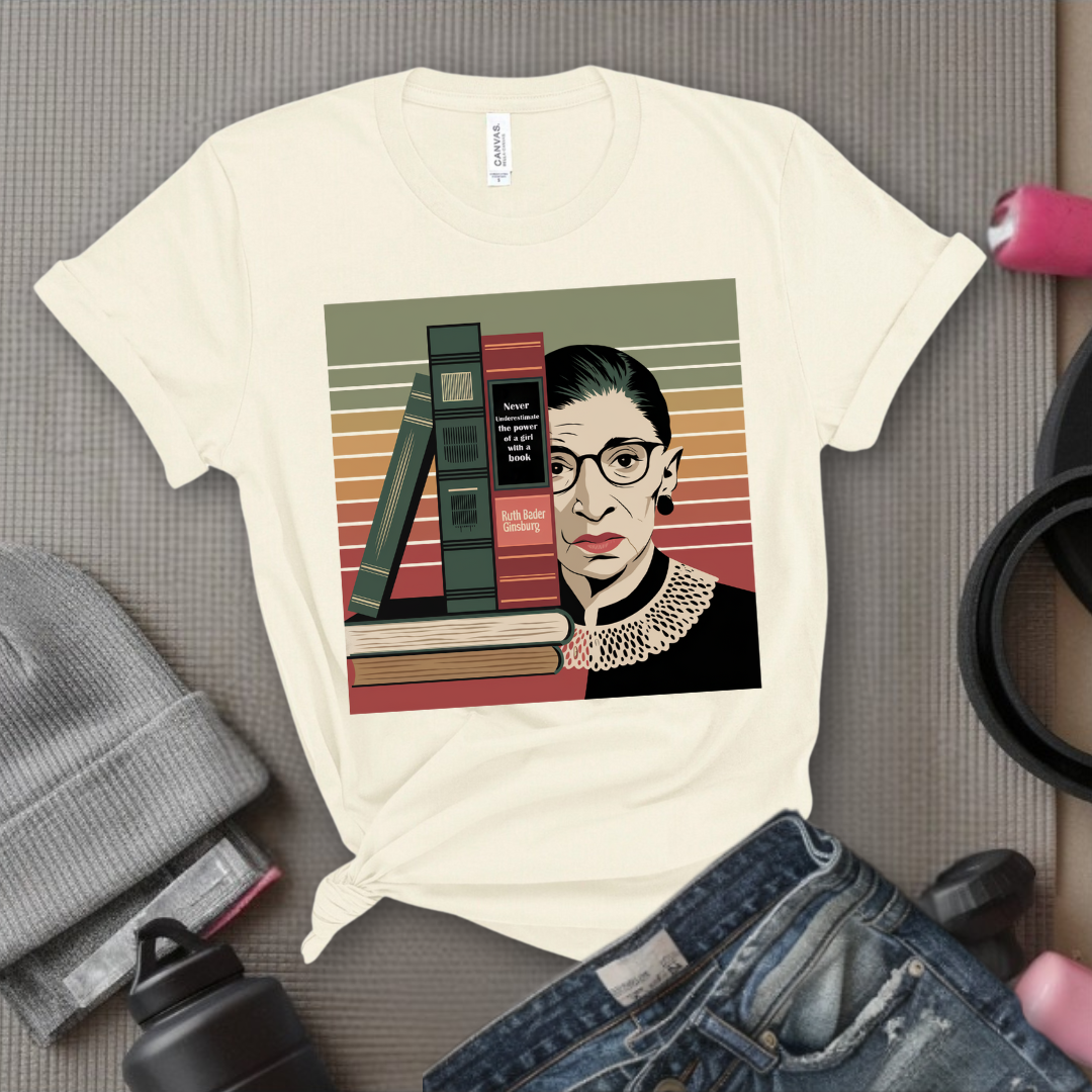 Never Underestimate The Power Of A Girl With A Book - Girl Power Inspirational T-Shirt - Women Empowerment Tee - Gift for Her - Bella Canvas 3001