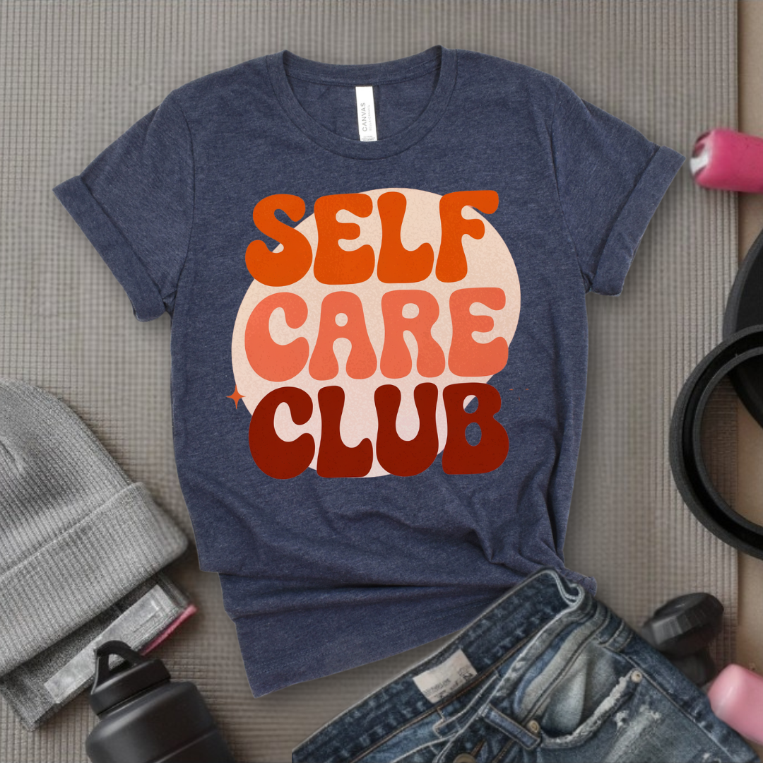 Self Care Club T-shirt - Y2k Style Tee - Unisex Jersey Short Sleeve Shirt - Gift for Yourself, Female Friends - Bella Canvas 3001