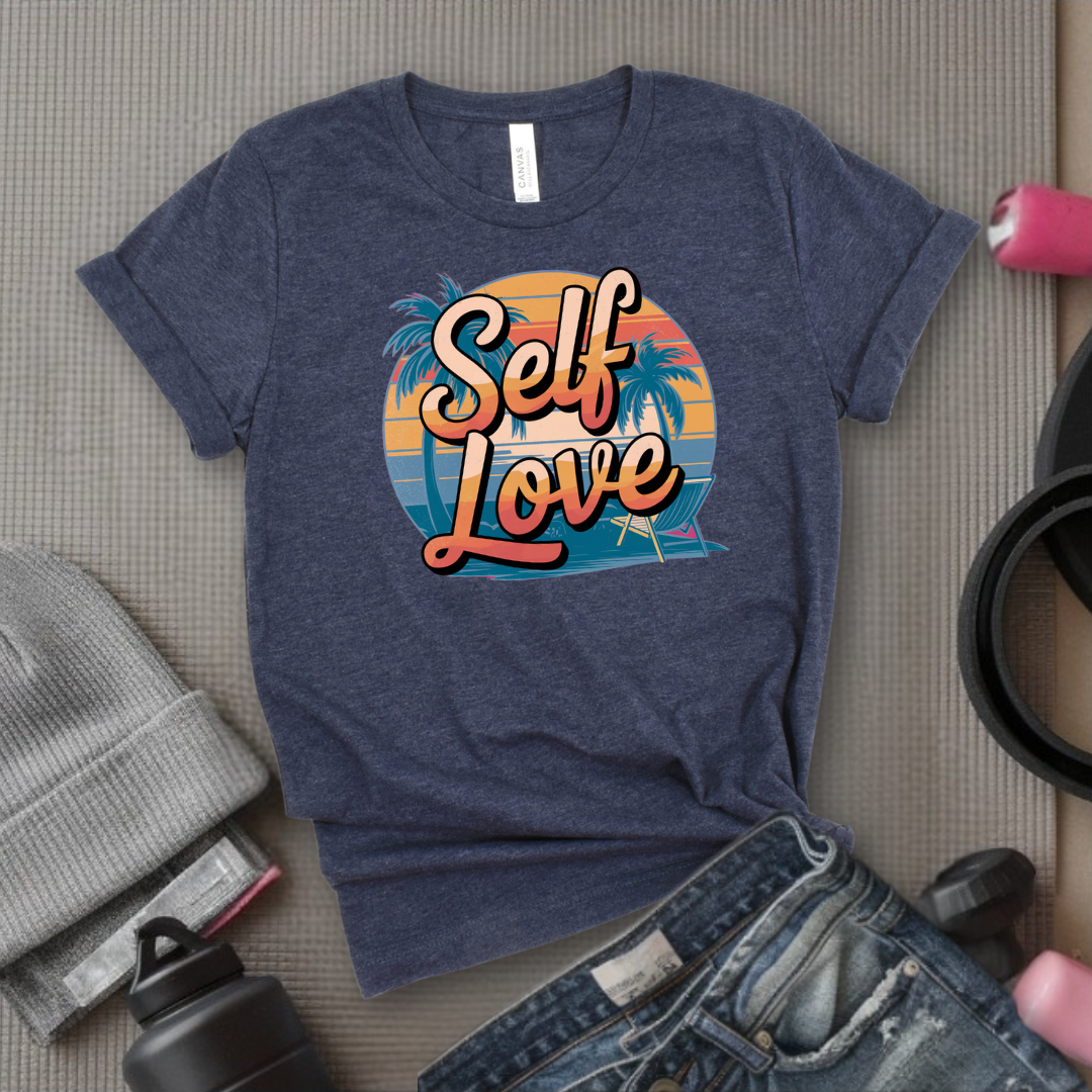 Vintage Self Love Beach Vibes T-shirt - Unisex Jersey Short Sleeve Shirt - Gift for Yourself - Bella Canvas 3001