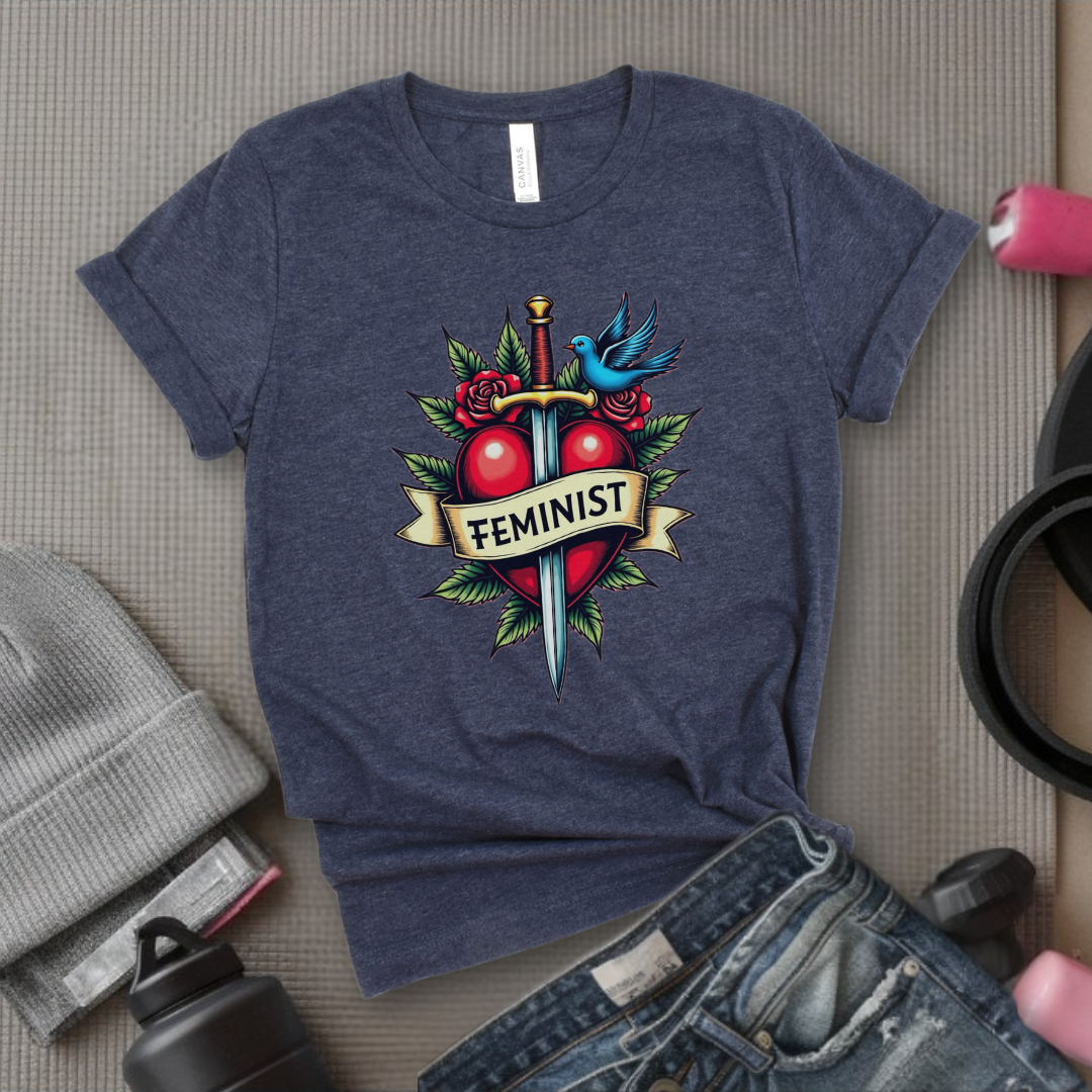 Feminist Swords and Flowers - Women Empowerment Tshirt Collection - Unisex Jersey Short Sleeve Shirt - Gift for Her - Bella Canvas 3001