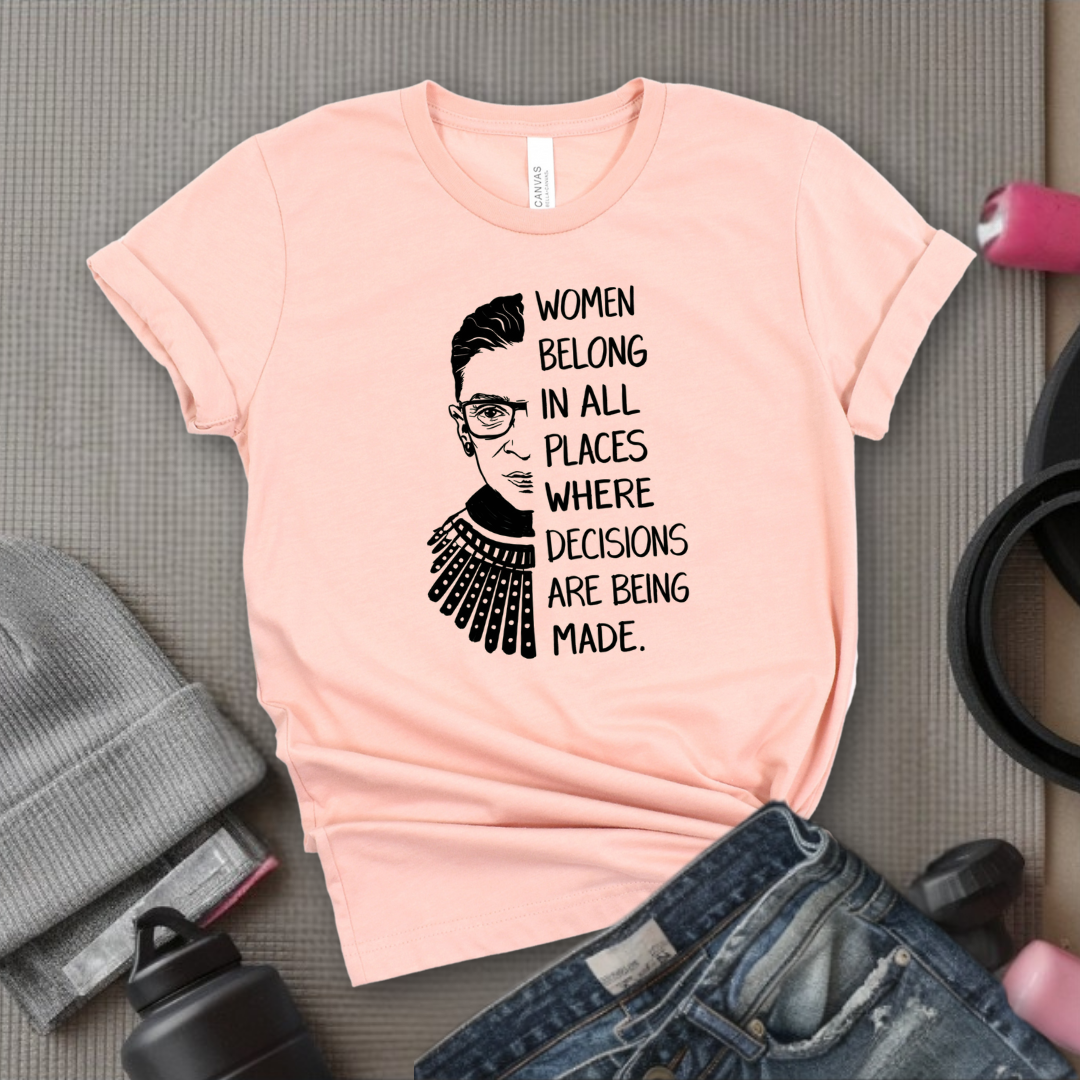 Women Belong In All Places V2 - Women Empowerment Tee - Gift for Her - Bella Canvas 3001