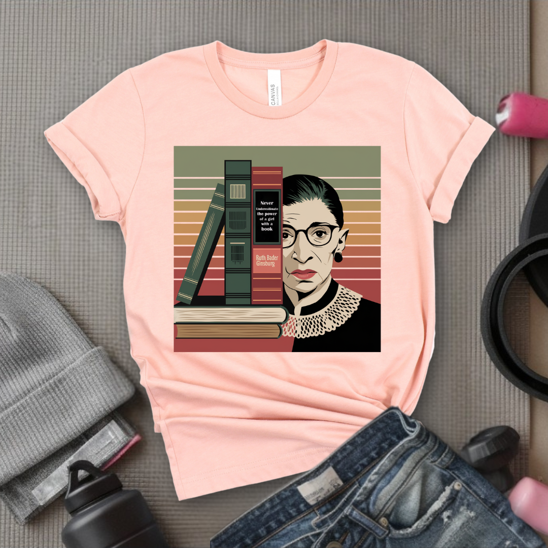 Never Underestimate The Power Of A Girl With A Book - Girl Power Inspirational T-Shirt - Women Empowerment Tee - Gift for Her - Bella Canvas 3001