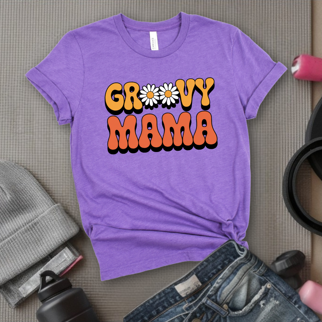 Groovy Mama - Mother's Day Gifts - Women Empower Feminist Tee - Bella Canvas 3001