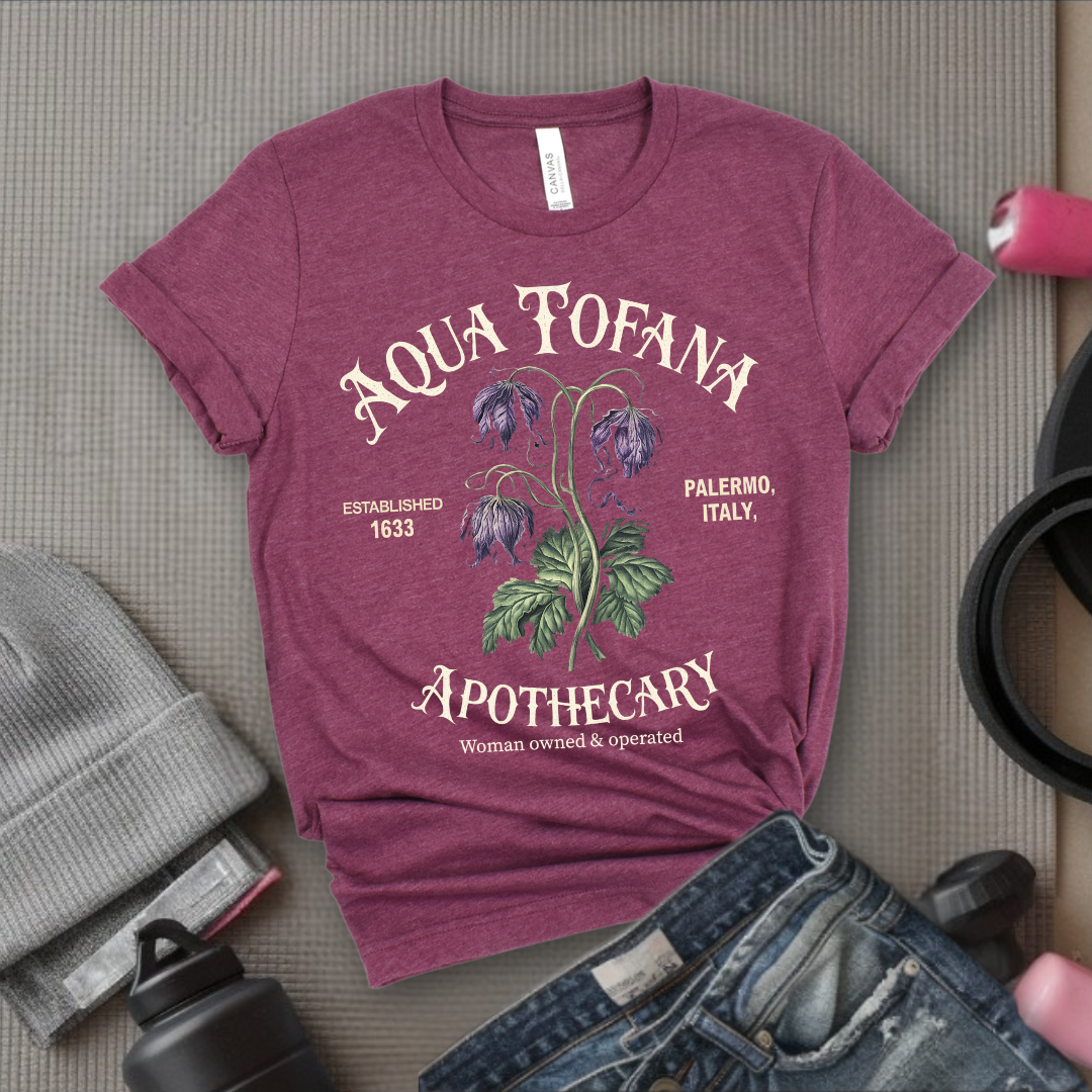 Aqua-Tofana-Apothecary T-Shirt - Women Emporment Shirt - Gift for Feminists - Bella Canvas 3001
