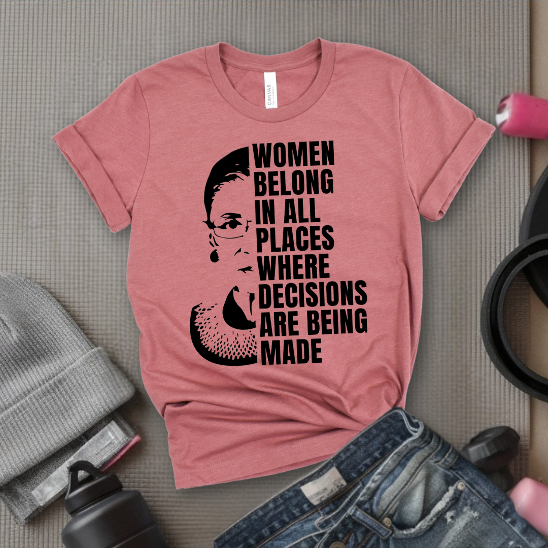 Women Belong In All Places Tshirt - Feminist Women Empowerment Shirt - Unisex Jersey Short Sleeve Shirt - Bella Canvas 3001