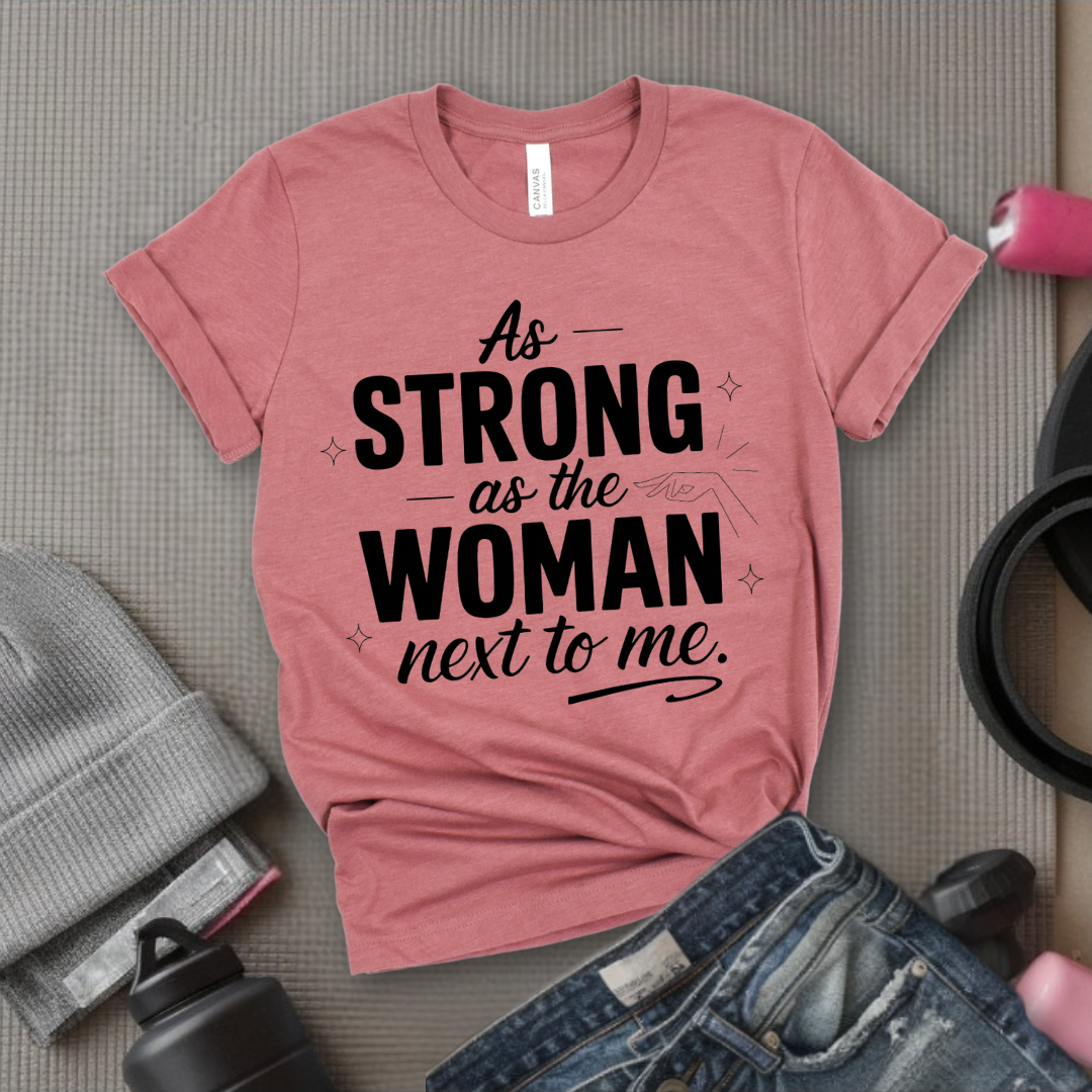 As Strong As The Woman Next To Me - Women's March T-Shirt - Feminism Tee - Gift for Her - Bella Canvas 3001