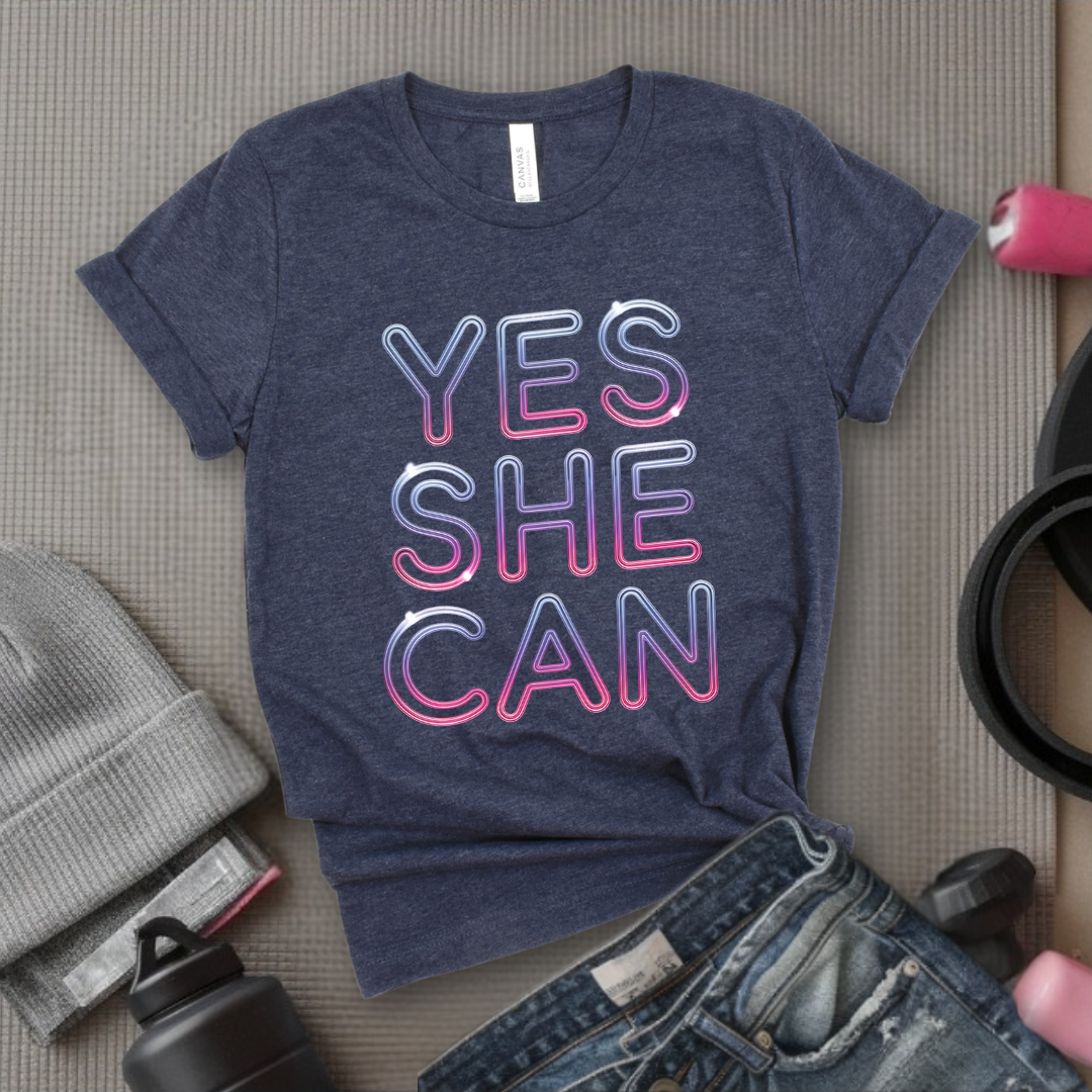Yes She Can - Women Right Tee - Unisex Jersey Short Sleeve Shirt - Women Empowerment Gift for Her, Female Friends - Bella Canvas 3001