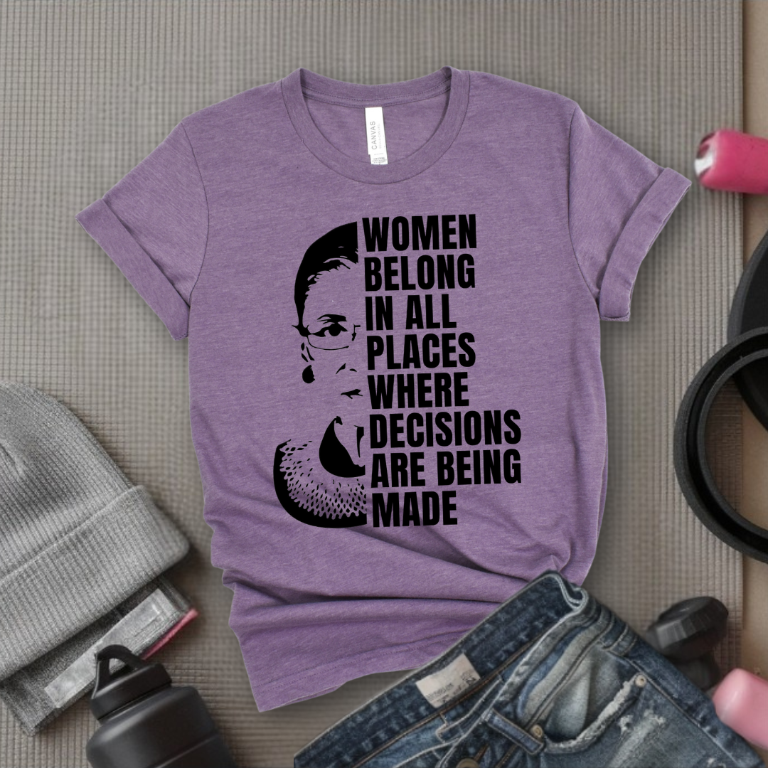 Women Belong In All Places Tshirt - Feminist Women Empowerment Shirt - Unisex Jersey Short Sleeve Shirt - Bella Canvas 3001