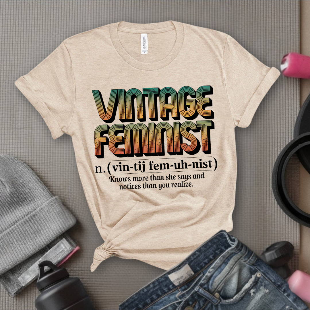 Vintage Feminist Definition Shirt - Women Empowerment Tee - Funny Gift for Feminist Empowered Woman, Strong Women - Bella Canvas 3001