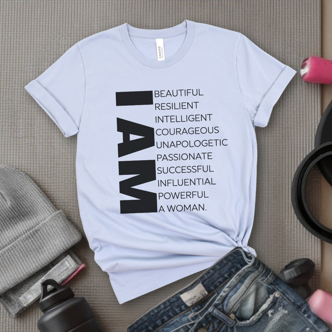 I am Beautiful Resilient Intelligent Powerful Woman T-shirt - Unisex Jersey Short Sleeve Shirt - Women Empowerment Tee - Self Gift - Bella Canvas 3001