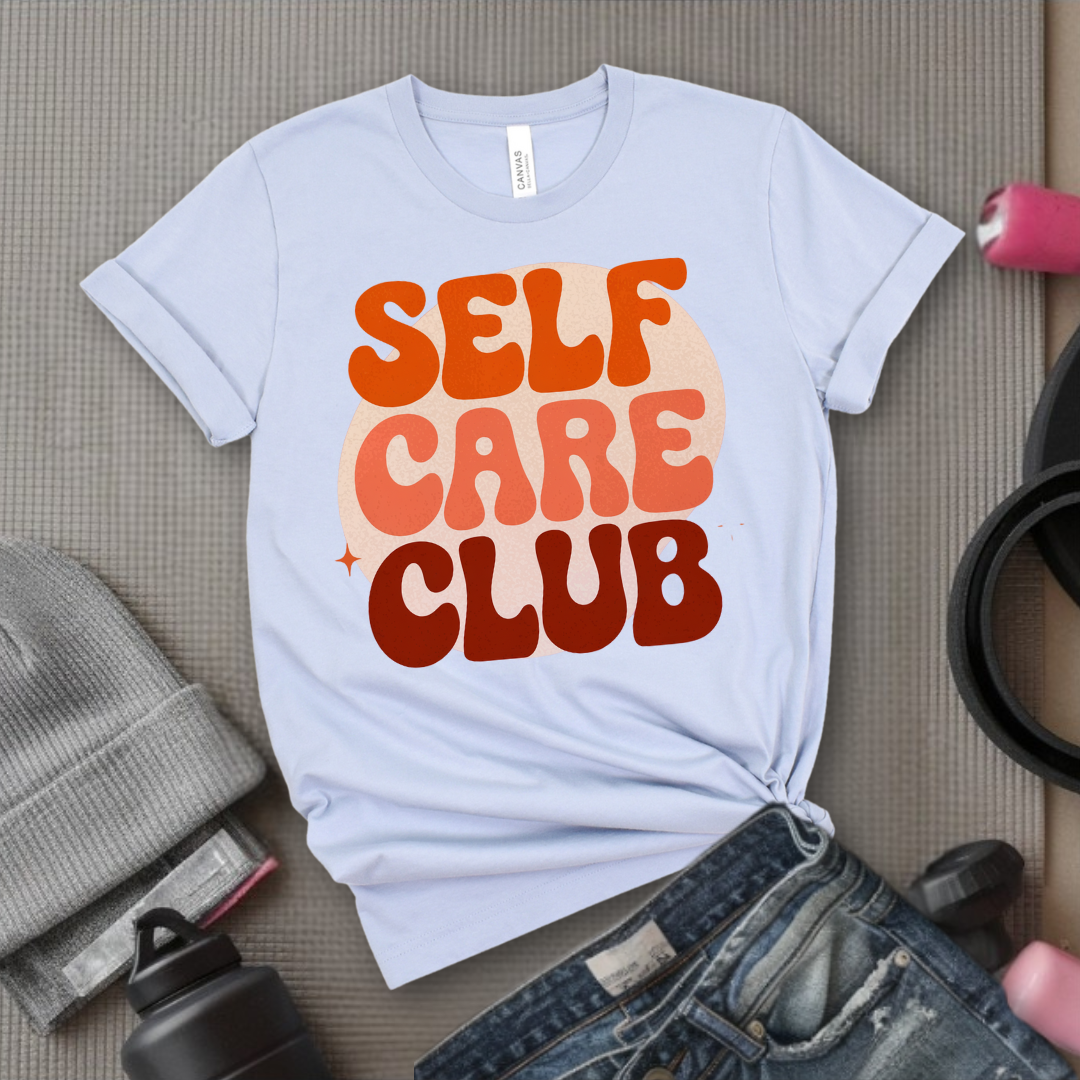 Self Care Club T-shirt - Y2k Style Tee - Unisex Jersey Short Sleeve Shirt - Gift for Yourself, Female Friends - Bella Canvas 3001