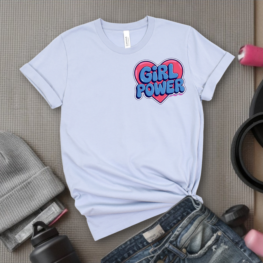 Girl Power Pocket T-shirt - Women Right Inspired Tee - Unisex Jersey Short Sleeve Shirt - Gift for Yourself, Female Friends - Bella Canvas 3001