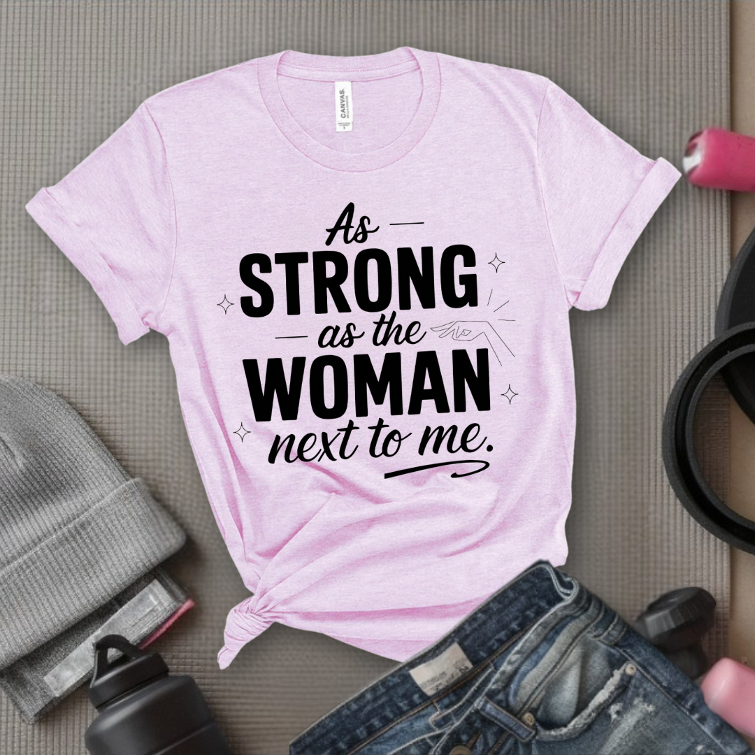 As Strong As The Woman Next To Me - Women's March T-Shirt - Feminism Tee - Gift for Her - Bella Canvas 3001