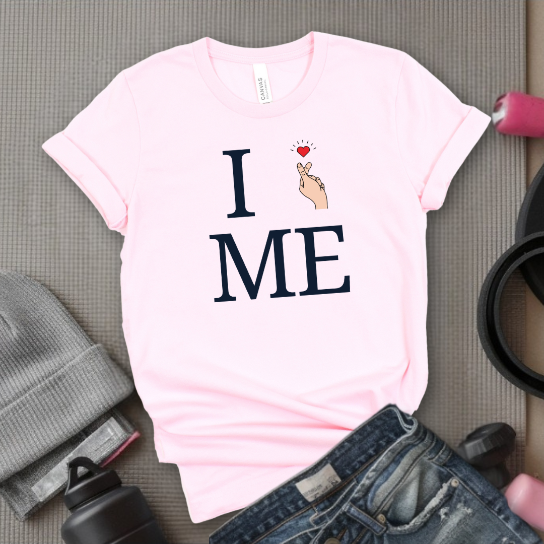 I Love Me T-shirt - Finger Heart - Unisex Jersey Short Sleeve Shirt - Gift for Yourself - Bella Canvas 3001
