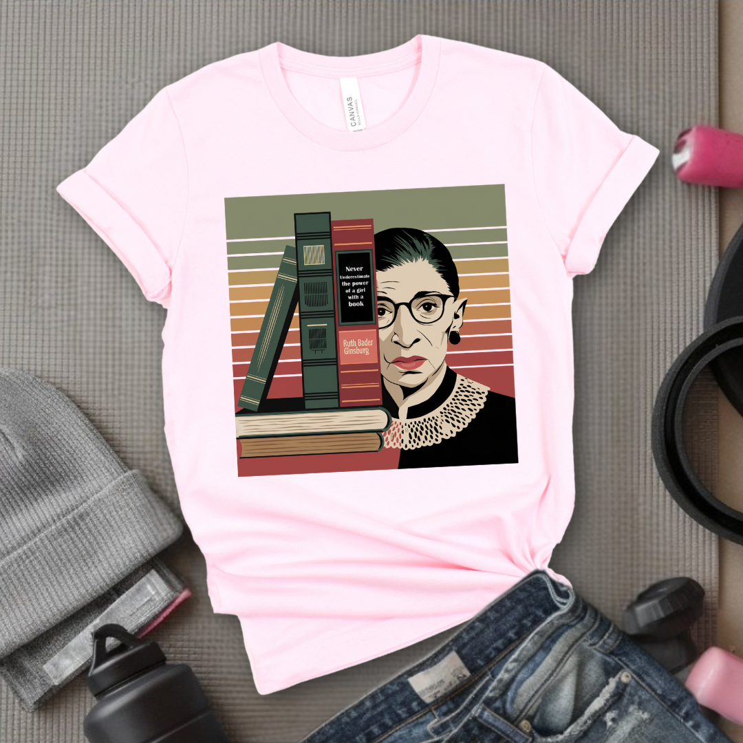 Never Underestimate The Power Of A Girl With A Book - Girl Power Inspirational T-Shirt - Women Empowerment Tee - Gift for Her - Bella Canvas 3001