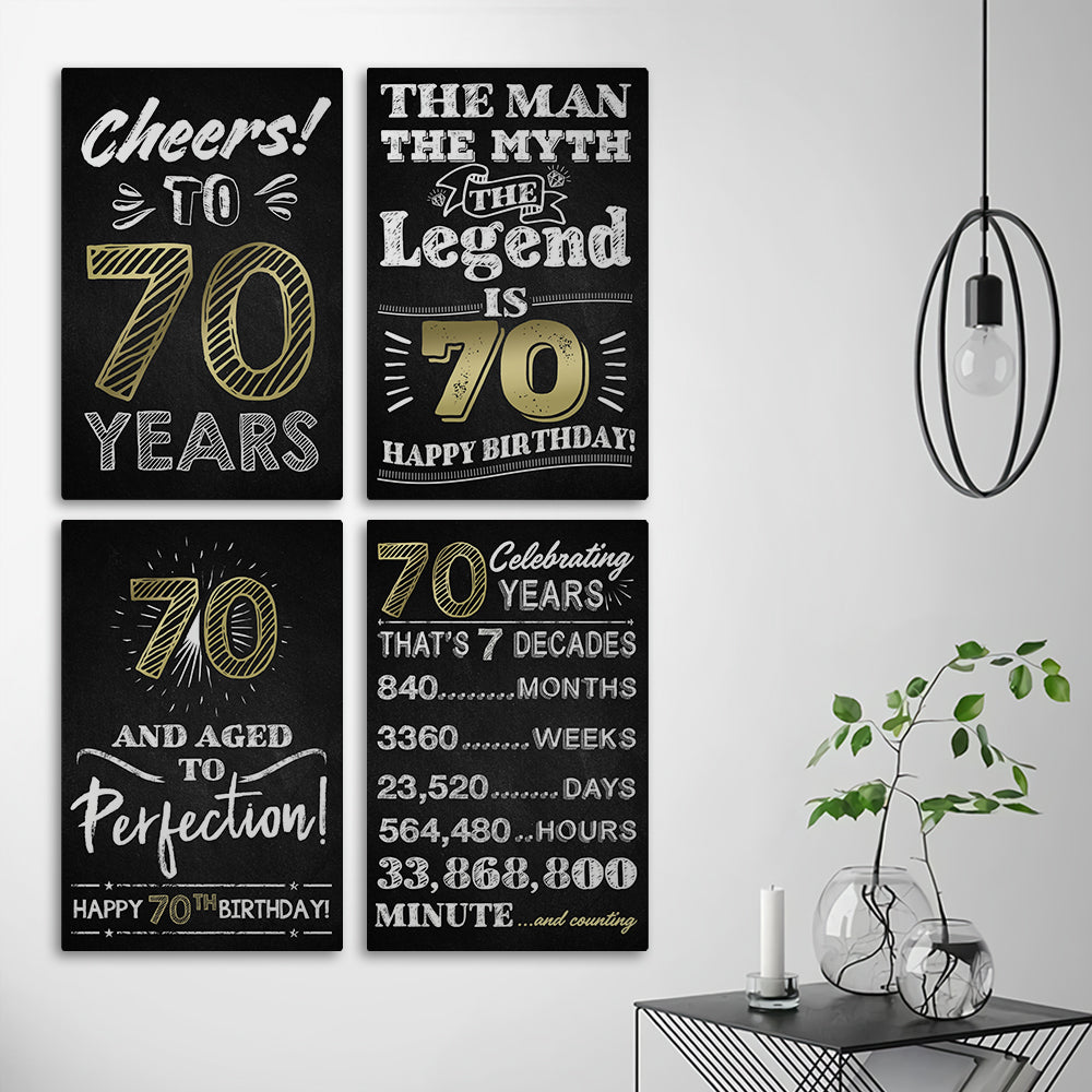 70th Birthday Party Decoration Canvas/Poster Birthday Anniversary Gift 207HNTHCA418