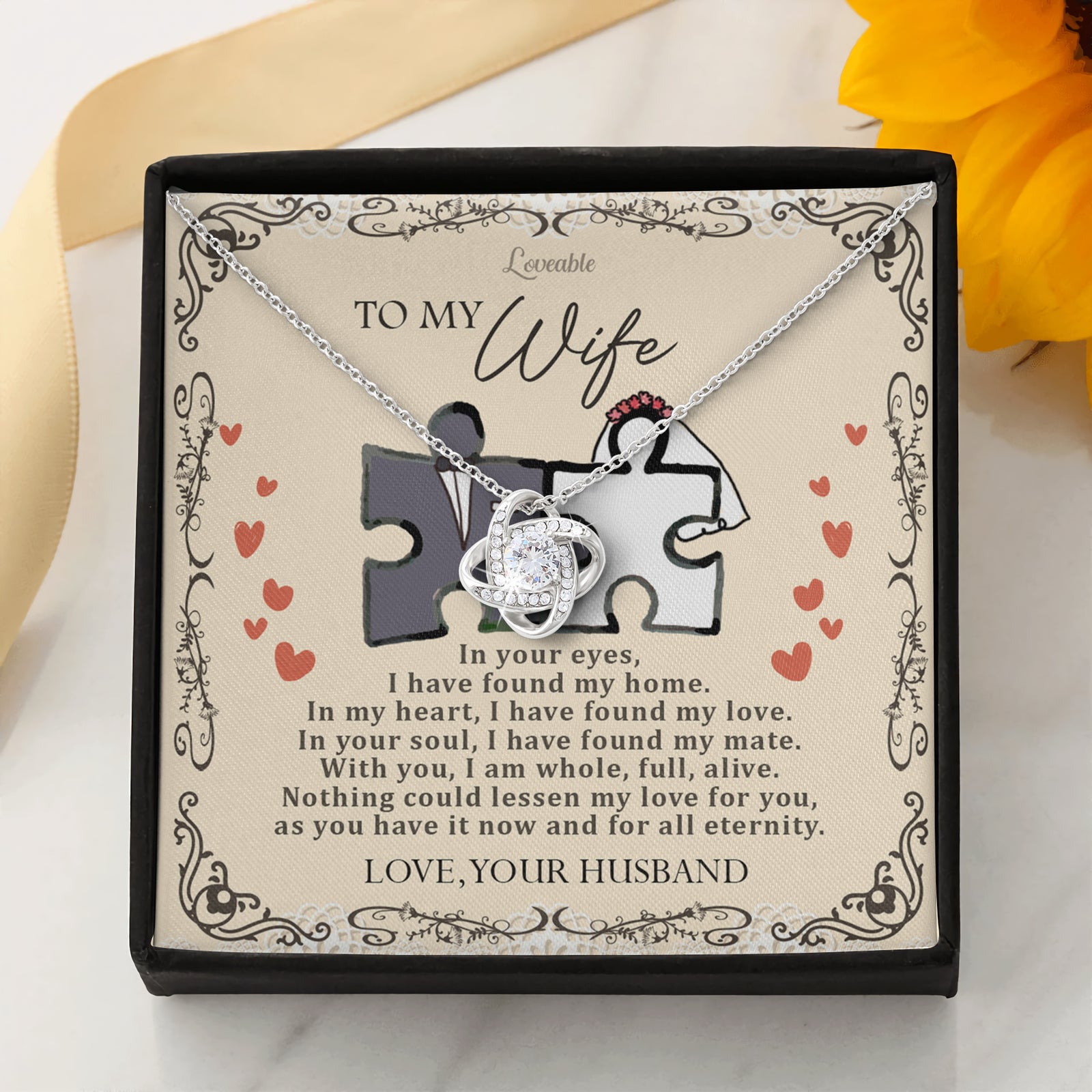 wife pendant necklace white gold