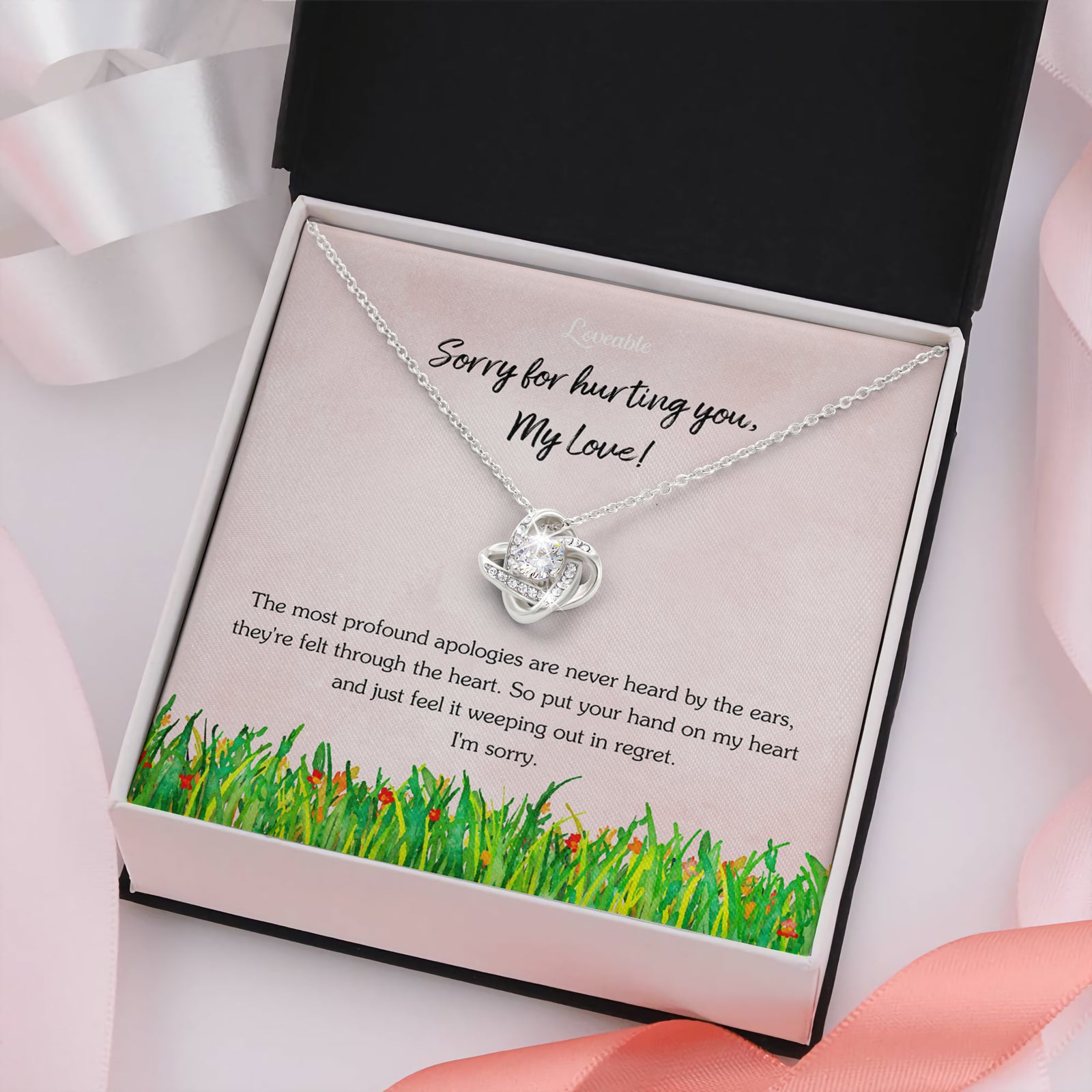 Sorry For Hurting You, My Love - White Gold Necklace - Sorry Gift For Wife