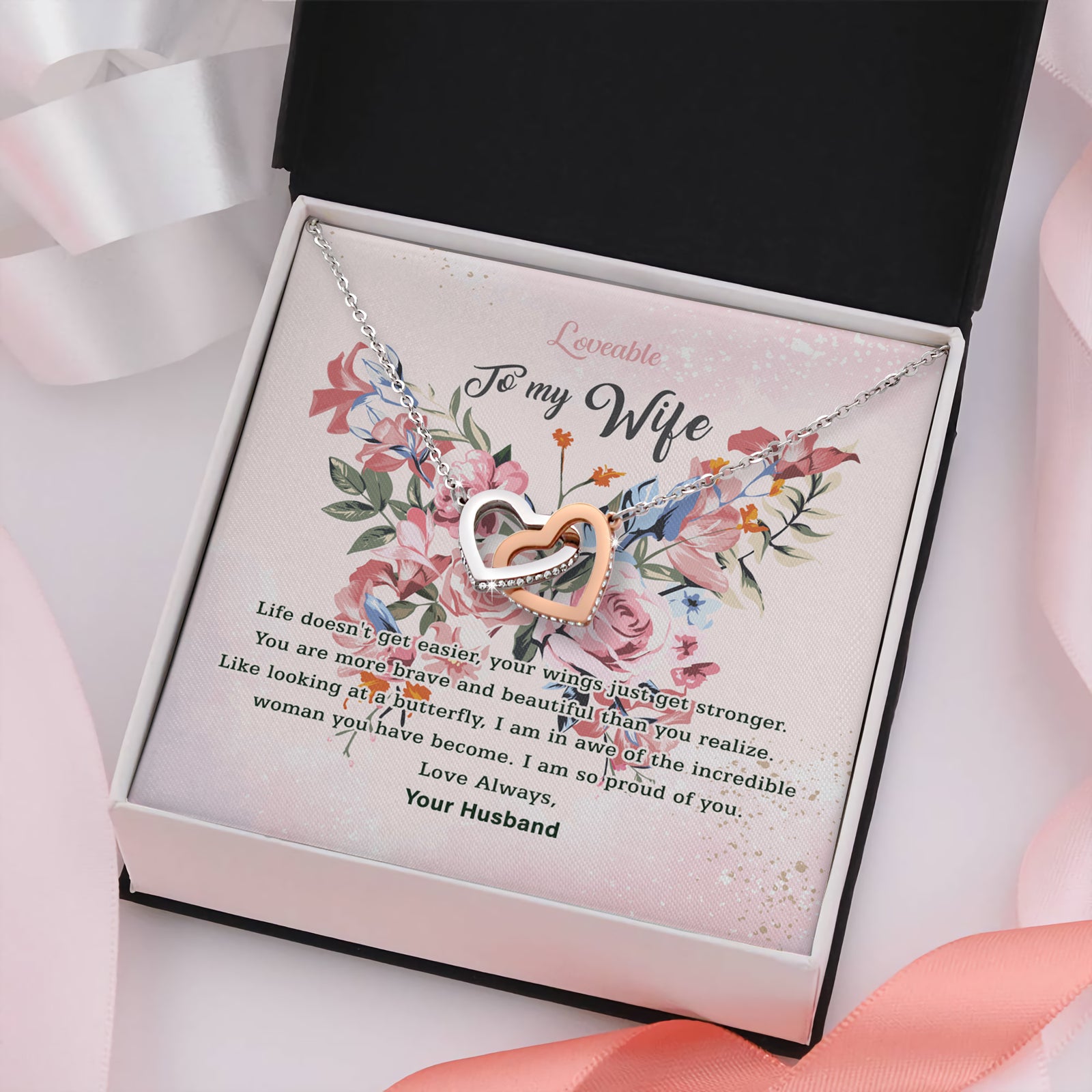 Life Doesn't Get Easier, Your Wing Just Get Stronger Necklace - Sorry Gift For Wife