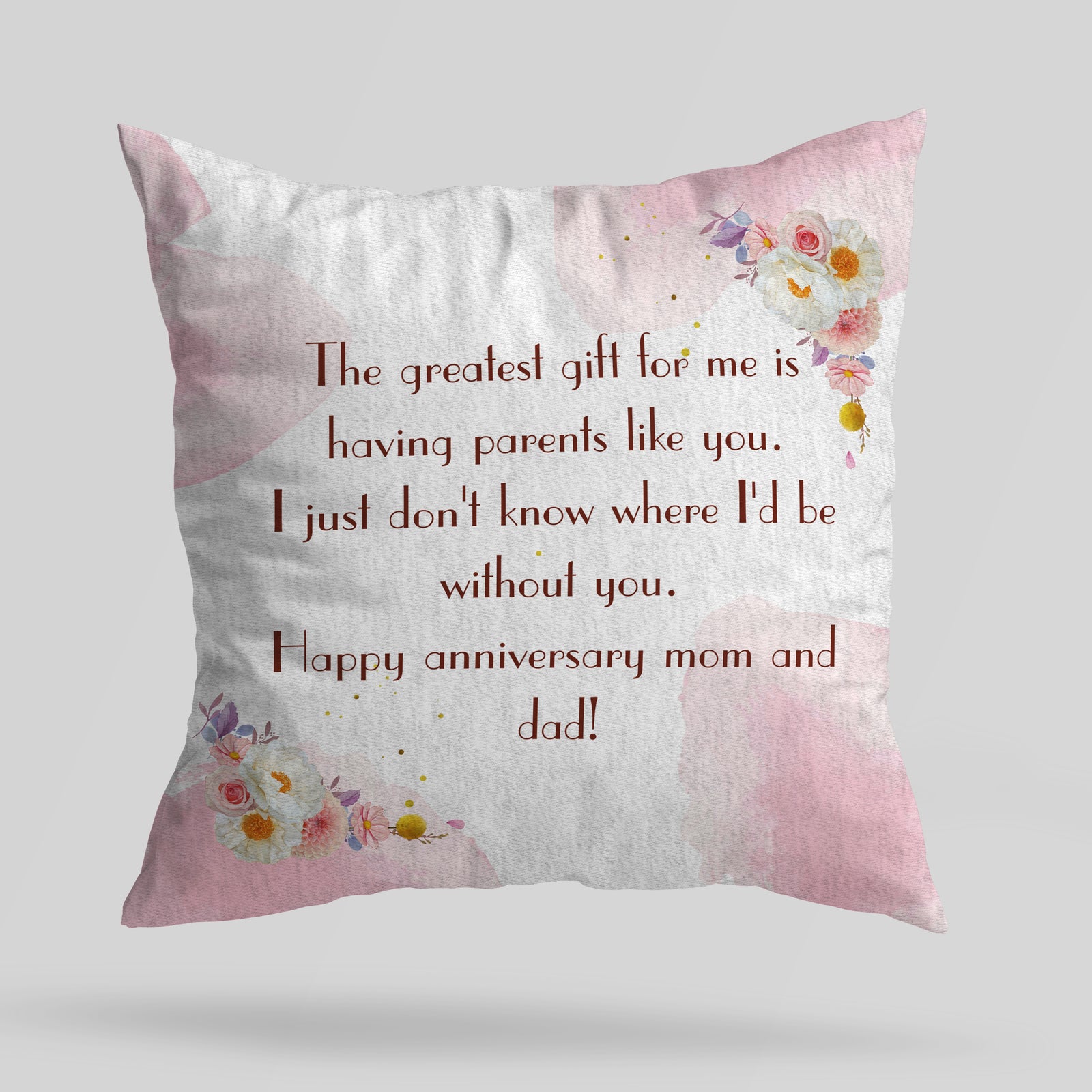 Canvas Pillow for Mom and Dad on Happy Anniversary Year