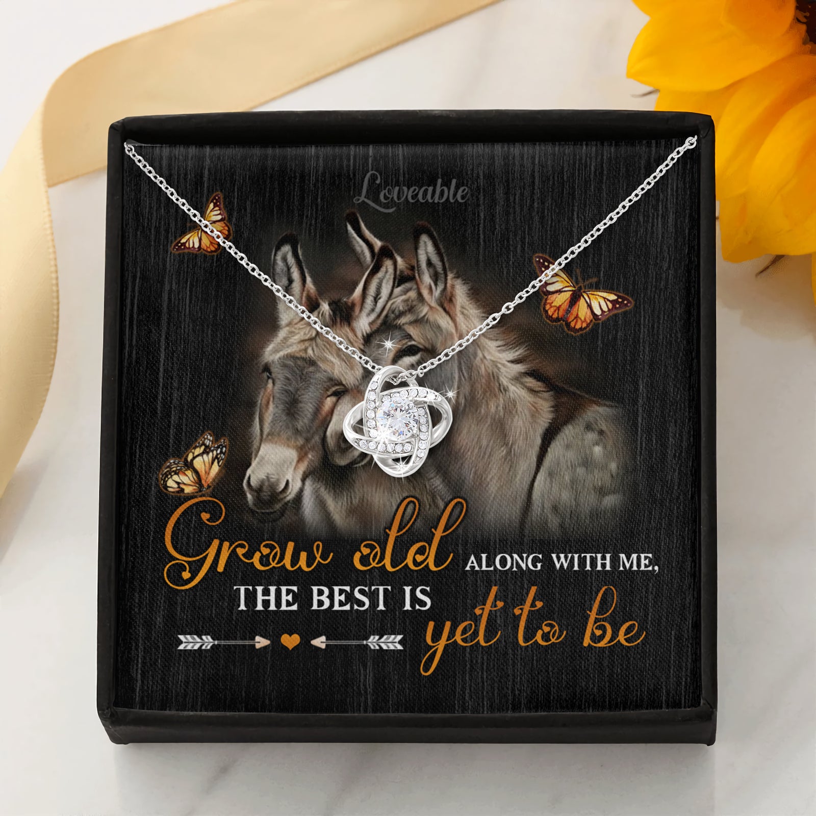 white gold cross necklace grow old along with me