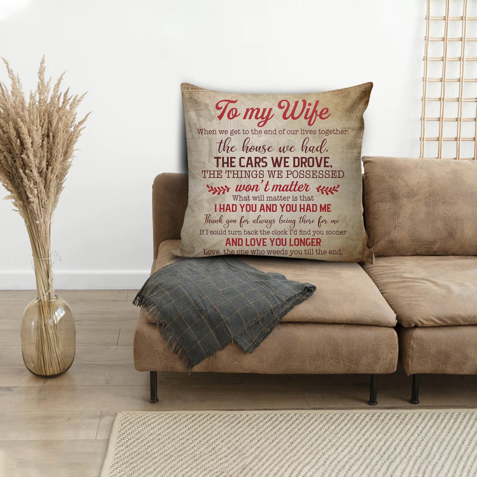 Linen Pillow For Wife