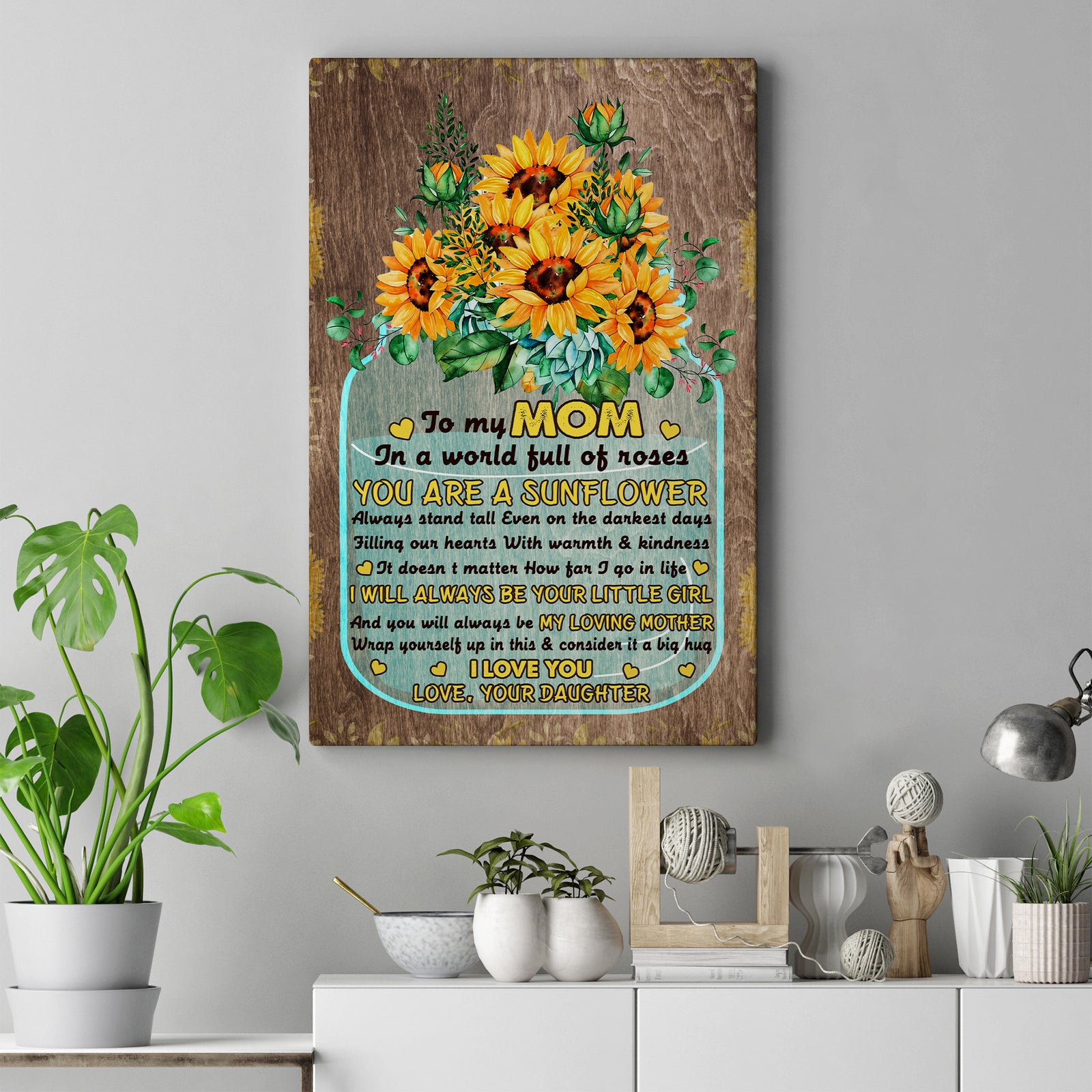 I will always be your Little Girl - Personalized Canvas Poster - Gifts for Mom