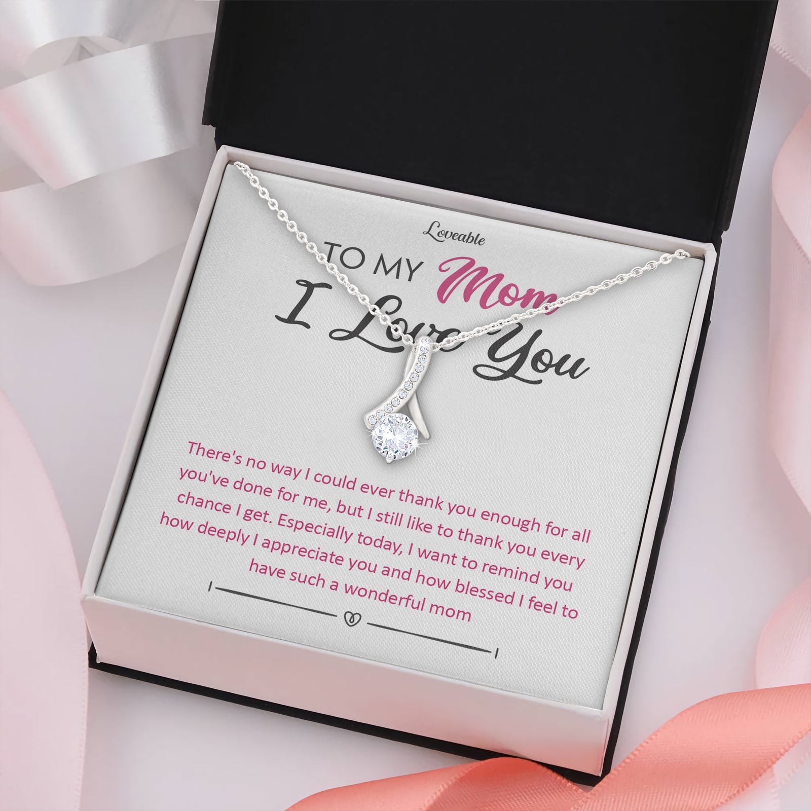 Letters To Mom I Love You Necklace Best Gift For Mom