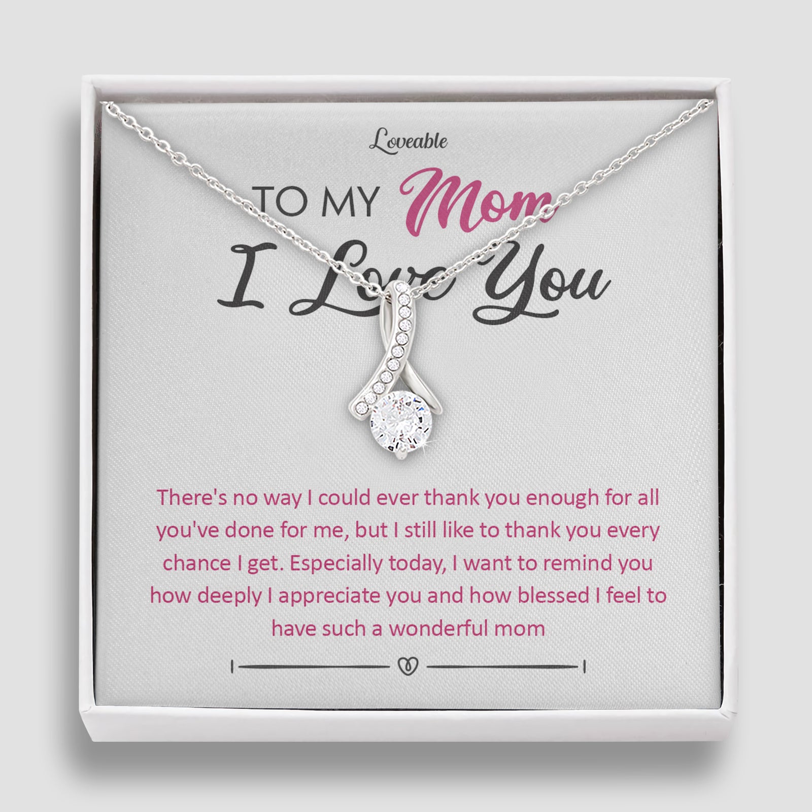 Letters To Mom I Love You Necklace Best Gift For Mom