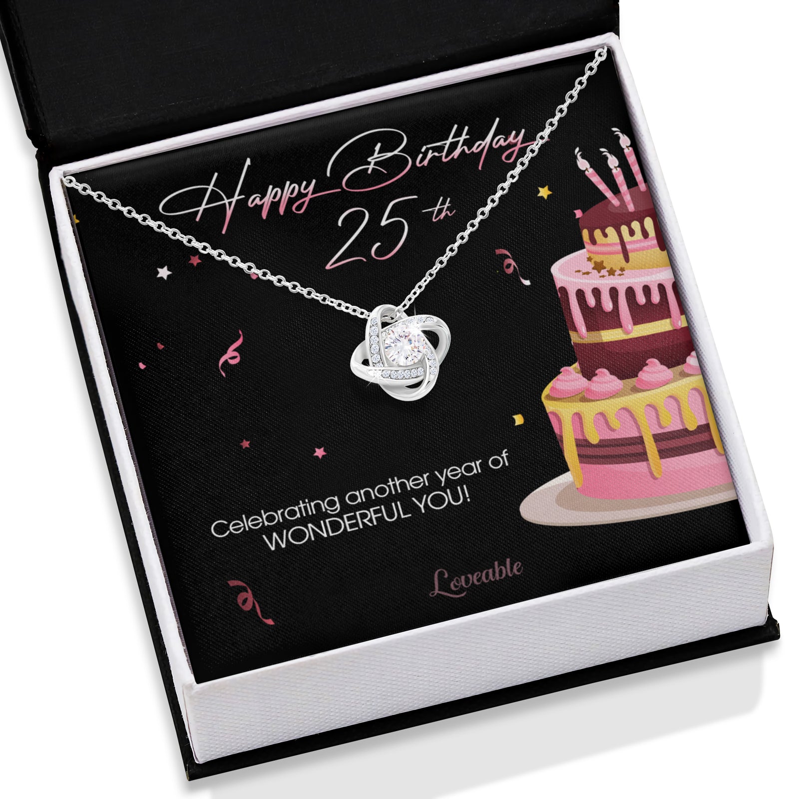 Happy Birthday 25th Celebrating Another Year Of Wonderful You Personalized Necklace